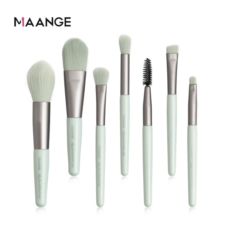 MAANGE 7/9/15pcs Makeup Brush Set+5pcs Mini Sponge Cosmetics for Face Natural Synthetic Hair Professional Beauty Makeup Tools