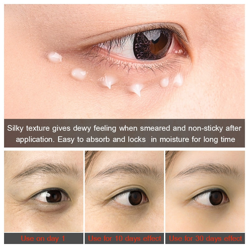 VIBRANT GLAMOUR 2Pcs Peptide Collagen Eye Cream Anti-Wrinkle Anti-Aging Serum Remove Dark Circle Against Puffiness Bag Skin Care