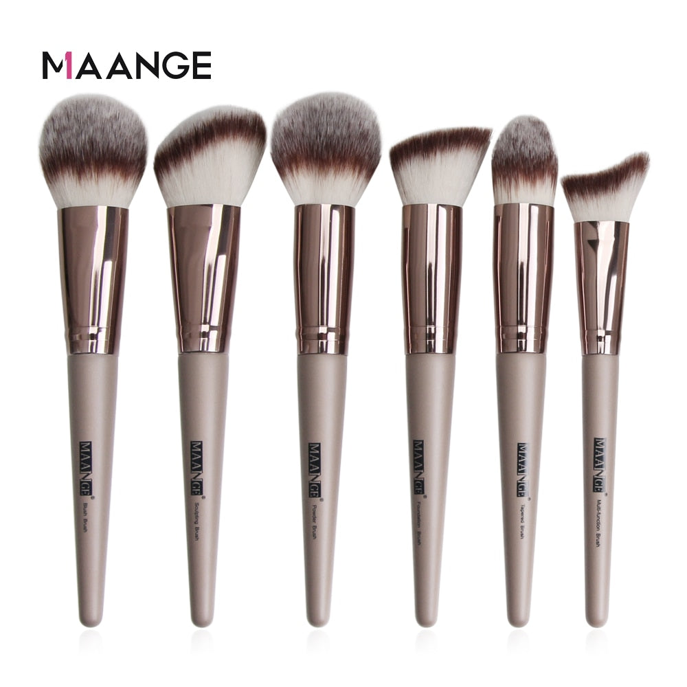 Pro 12/18/20 PCS Makeup Brushes Set with Bag +1Pcs Sponge Beauty Powder Foundation Eyeshadow Make Up Brush Synthetic Wool