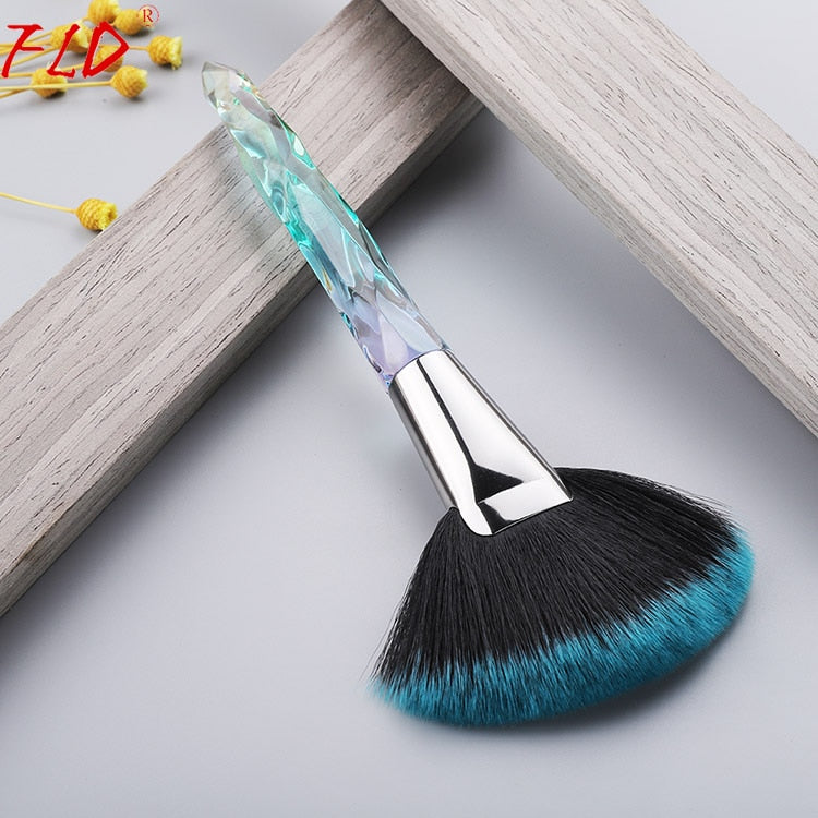 FLD 1 Piece Crystal Makeup Brush Soft Fan Brush Kabuki Brush High Quality Makeup Tool Face Cosmetic