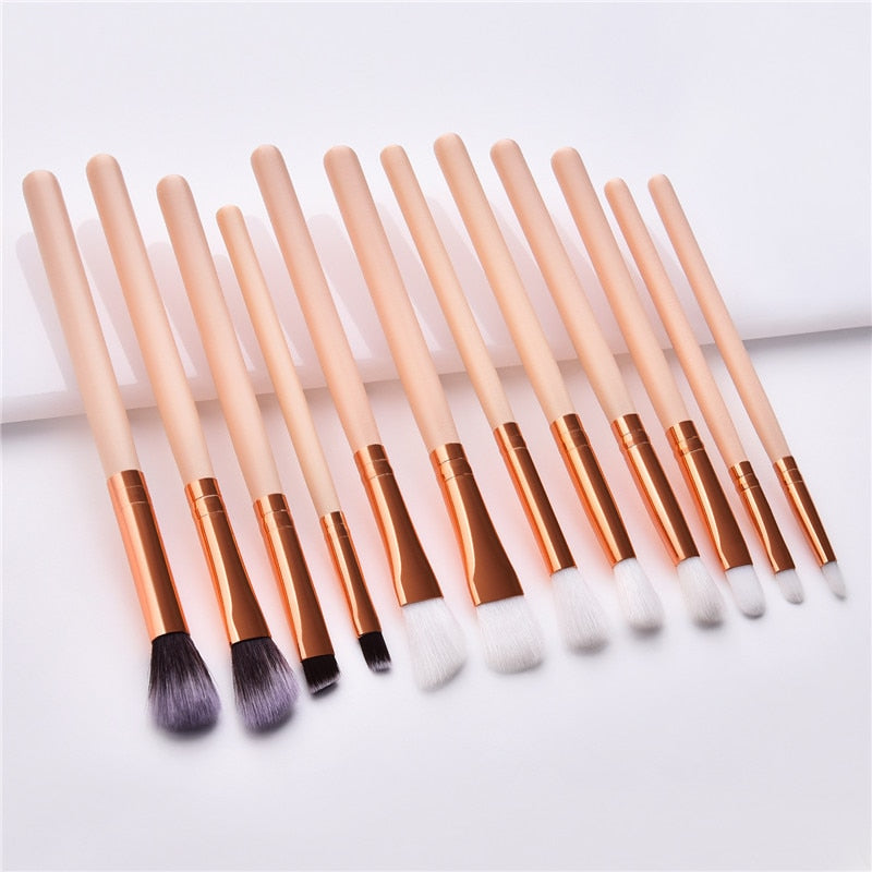 10pcs/set Gold Diamond Makeup Brushes Set Foundation Blending Powder Eye Face Brush with Bag Makeup Tool Kit