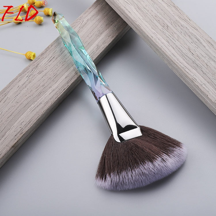 FLD 1 Piece Crystal Makeup Brush Soft Fan Brush Kabuki Brush High Quality Makeup Tool Face Cosmetic