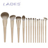 14PCS Makeup Brushes Set Foundation Blusher Powder Brush Eyeshadow Blending Make up Kits Cosmetic Tools Gold with Pouch