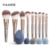 MAANGE 7/9/15pcs Makeup Brush Set+5pcs Mini Sponge Cosmetics for Face Natural Synthetic Hair Professional Beauty Makeup Tools