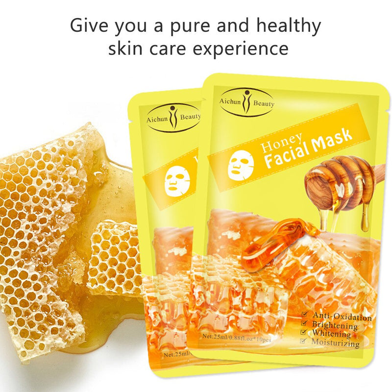 10Pcs/Box Honey Silk Facial Masks Brightening Anti-Aging Moisturizing Repair Oil-control Anti-acne Whitening Skin care Face mask