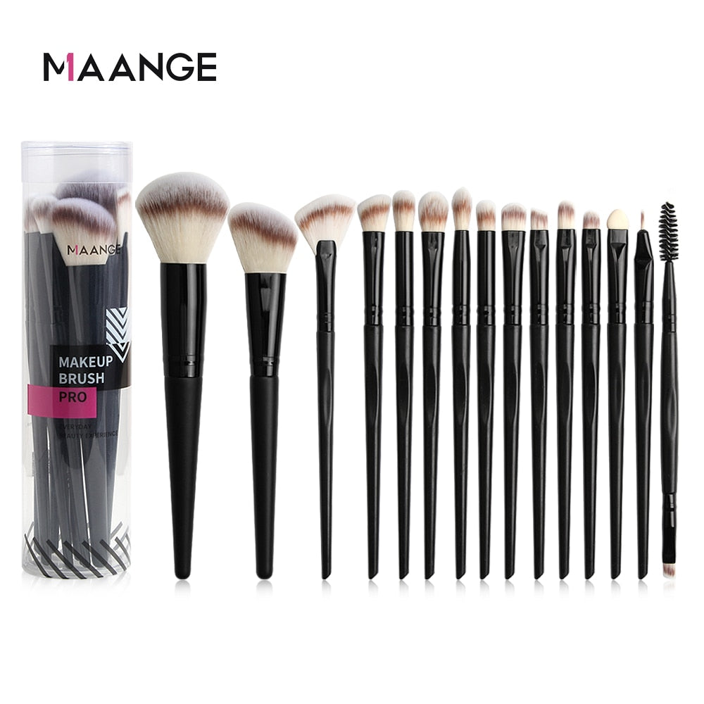 MAANGE 7/9/15pcs Makeup Brush Set+5pcs Mini Sponge Cosmetics for Face Natural Synthetic Hair Professional Beauty Makeup Tools