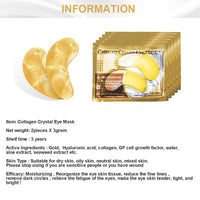 20Packs 24K Gold Crystal Collagen Eye Mask Patch Pad Moisturizing Anti Aging Puffiness Dark Circle Remover Eye Bags Skin Care