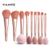 MAANGE 7/9/15pcs Makeup Brush Set+5pcs Mini Sponge Cosmetics for Face Natural Synthetic Hair Professional Beauty Makeup Tools