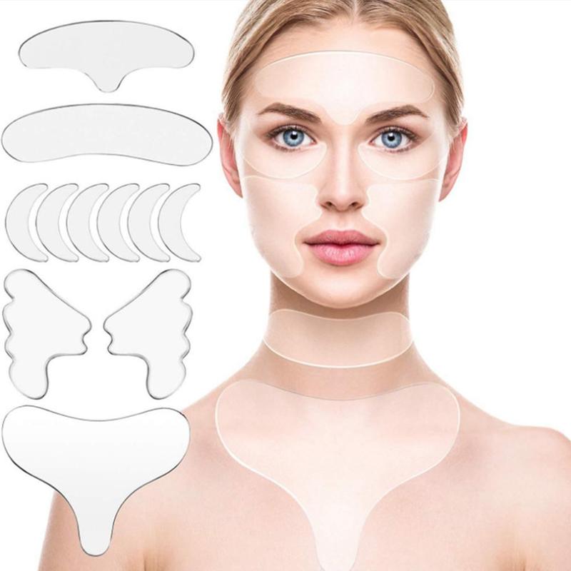 Reusable Silicone Removal Sticker Face Forehead Neck Eye Sticker Pad Anti Aging Skin Lifting Care Pad