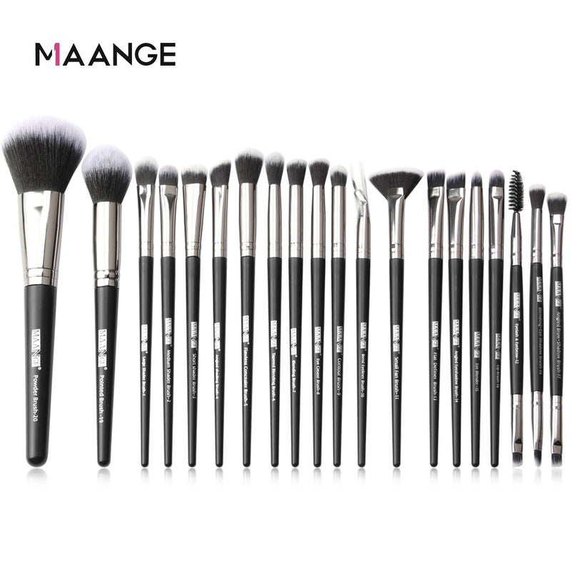 Pro 12/18/20 PCS Makeup Brushes Set with Bag +1Pcs Sponge Beauty Powder Foundation Eyeshadow Make Up Brush Synthetic Wool