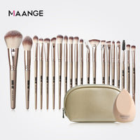 Pro 12/18/20 PCS Makeup Brushes Set with Bag +1Pcs Sponge Beauty Powder Foundation Eyeshadow Make Up Brush Synthetic Wool