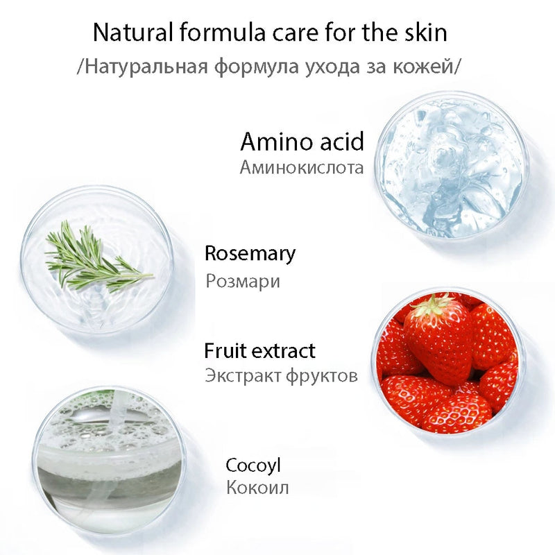 Hyaluronic Acid Amino Acid Gentle Cleansing Mousse Moisturizing Oil Control Unclog Pores Facial Cleanser