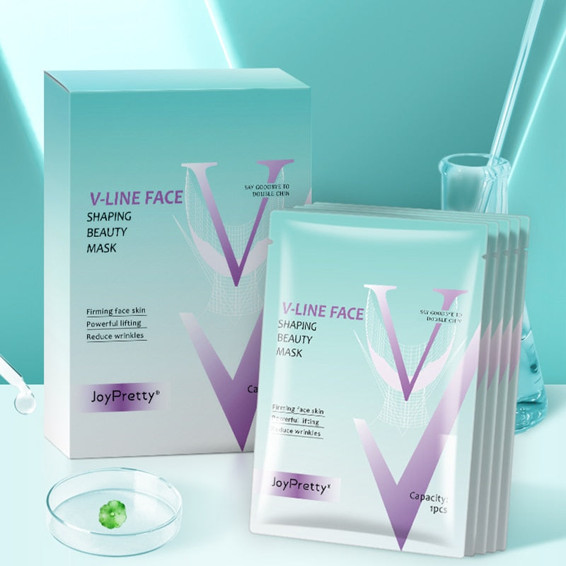5 Pcs/Box V-line Face Slimming Mask Double Chin Puffy Lifting Firming Bandage Masks Moisturizing Gel V Shape Face Skin Care Mask