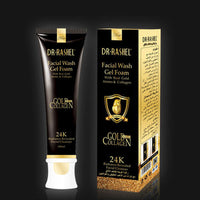 24K Gold Atoms Collagen Whitening Facial Wash Gel Foam Cleanser Moisturizing Improve Fine Lines Dull Skin Brighten