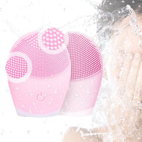 Electric Facial Cleansing Brush Silicone Ultrasonic Vibration Face Cleanser Deep Pores Blackhead Cleaning Washing Skin Massager