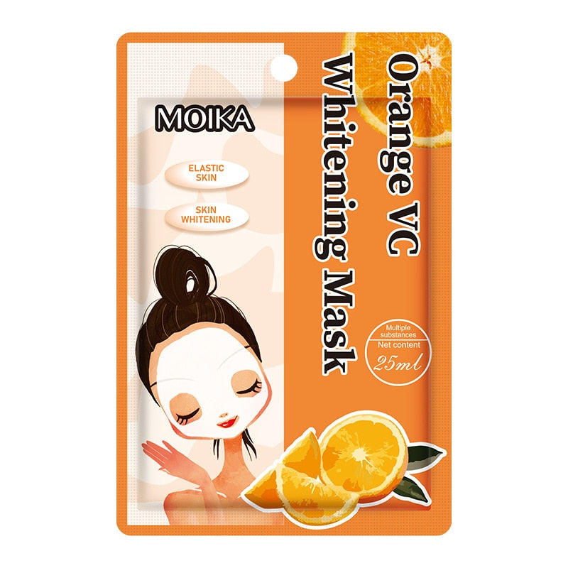 Green Tea Skin Care Plant Essence Face Mask Moisturizing Oil-Control Beauty Skin Pomegranate Rose Fruit Aloe Sheet Face Masks