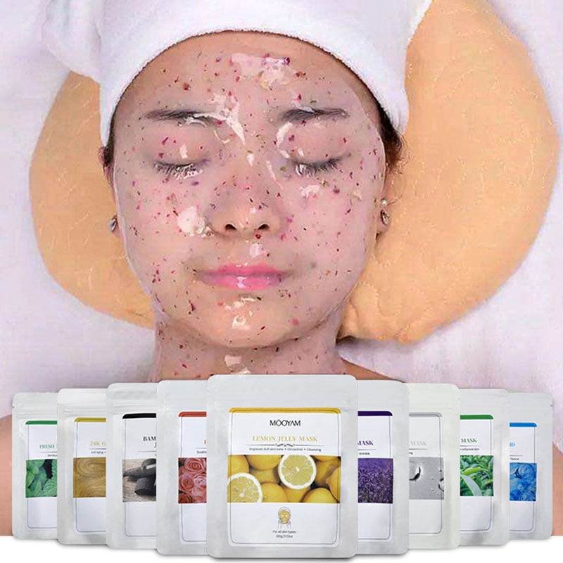 Natural Soft Hydro Jelly Mask Powder Peel Off Rubber Face Masks Facial SPA Whitening Rose Collagen Hyaluronic Acid Skin Care