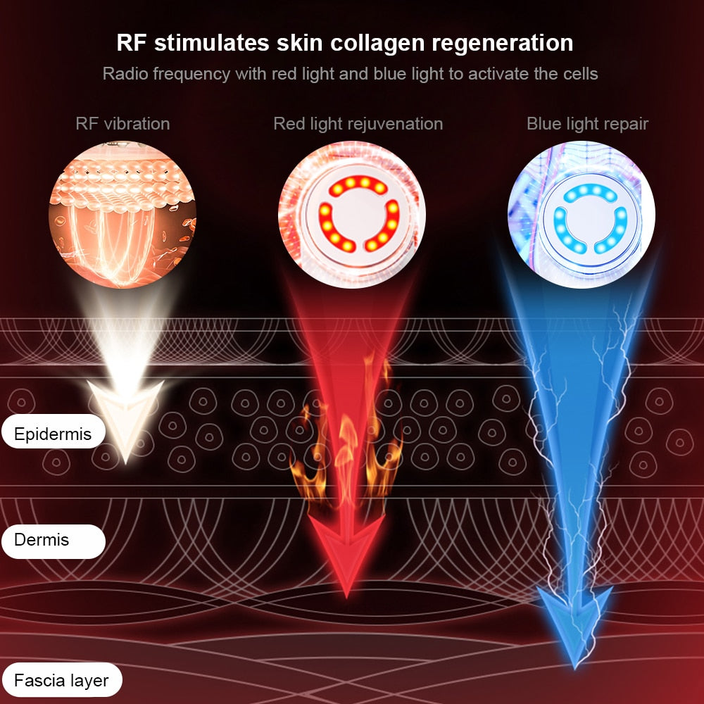 RF Face Lift Devices Electric Skin Rejuvenation Radio Frequency Facial Massager Light Therapy Anti Aging Wrinkle Skin Tightening