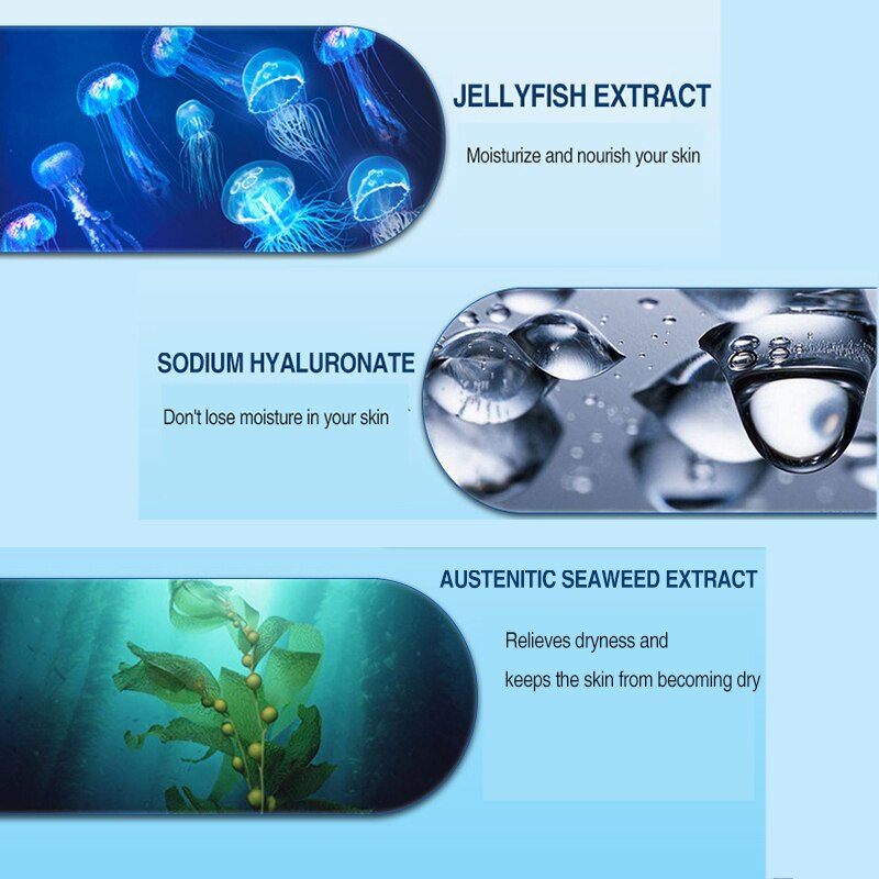 10pcs Deep Sea Jellyfish Face Masks Facial Mask Moisturizing Water Nourishment Anti-Aging Oil-control Acne Treatment Skin Care