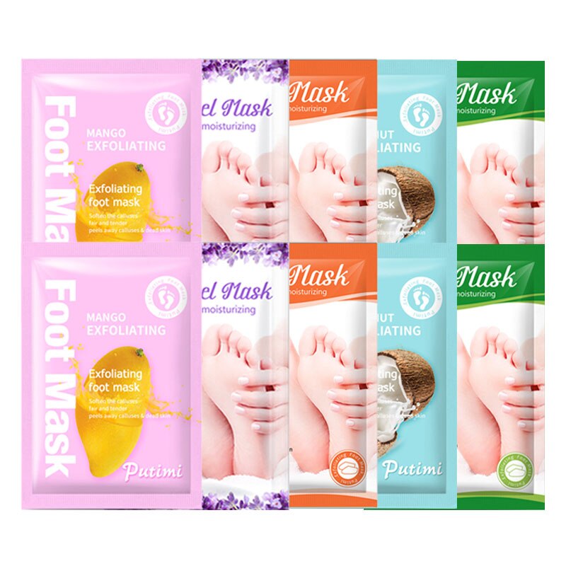 10 Pairs Exfoliating Feet Mask Foot Care Pedicure Socks Foot Masks for Heels Peeling Dead Skin Remover Feet SPA Skin Care